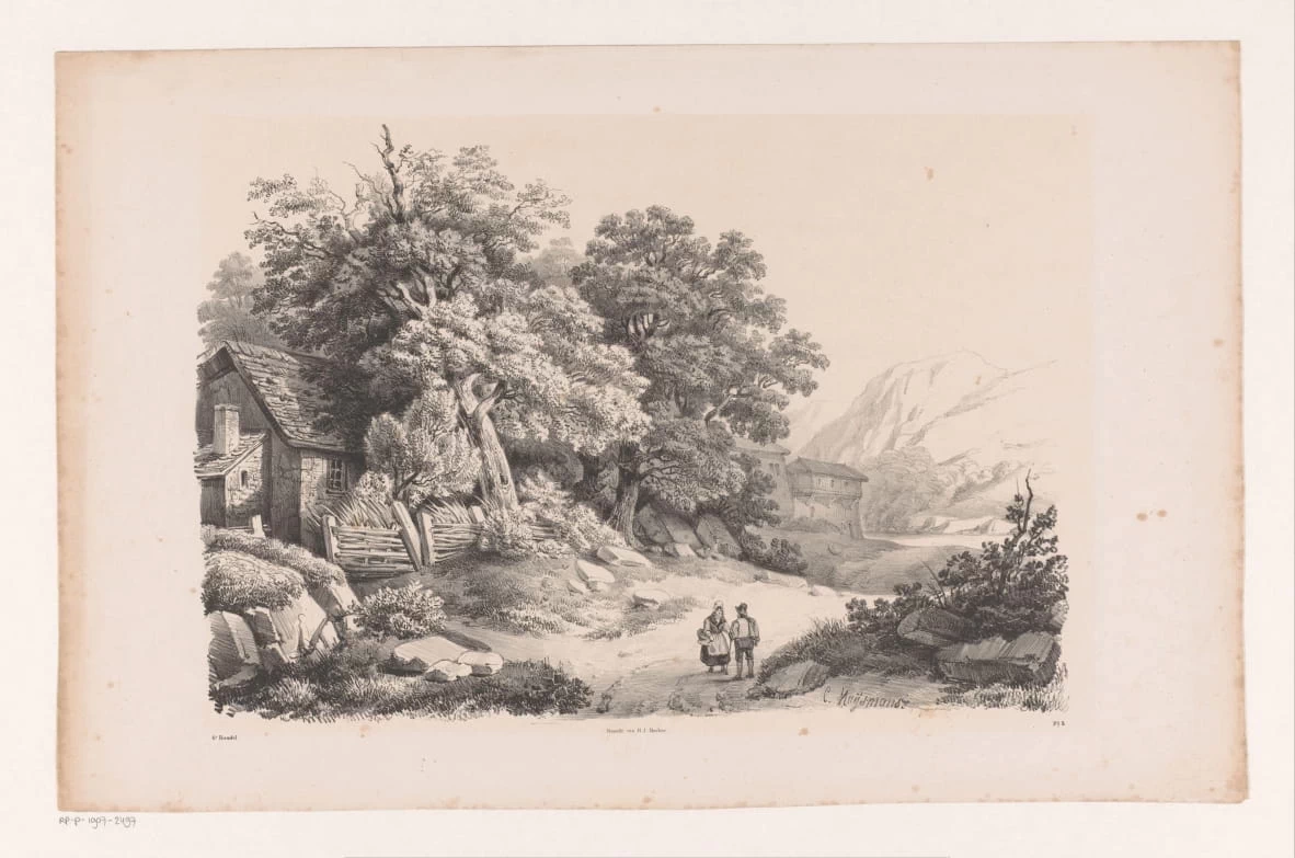 Paesaggio con due figure su una strada di campagna - Rijks Museum, Amsterdam